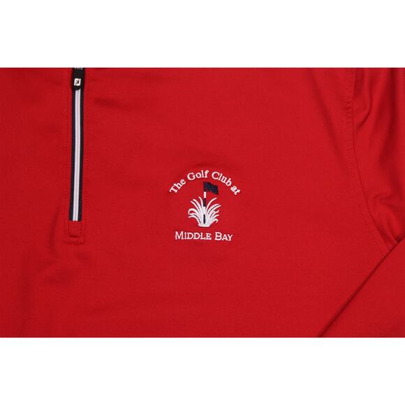 Footjoy The Golf Club at Middle Bay Red 1/4 Quarter Zip Pullover Medium - Picture 3 of 8